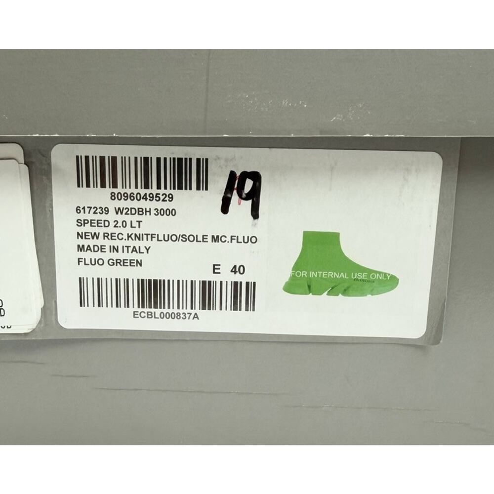 Size 40EU/7US - Balenciaga Speed 2.0 Fluo Green NEW! - Picture 9 of 10